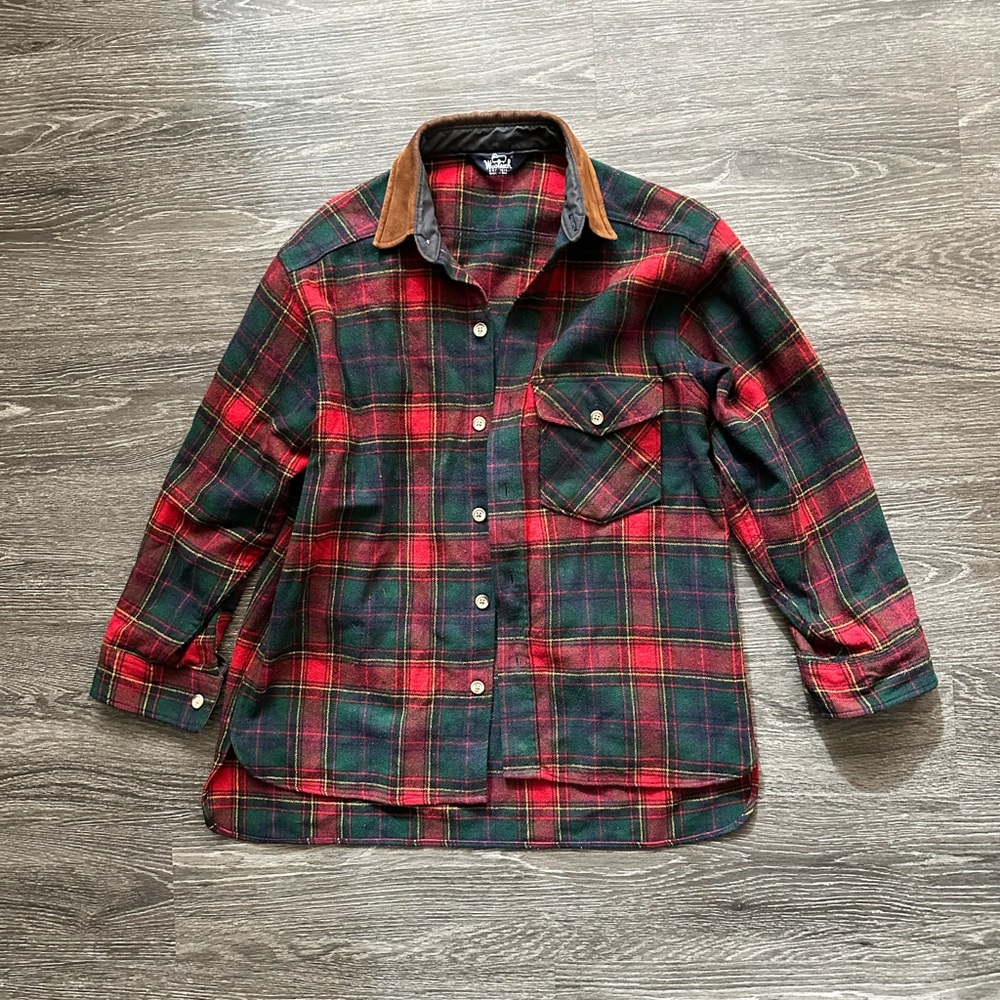 VTG Woolrich (Made In USA) Wool Sueded Collar and Elbow Patch Flannel